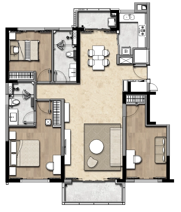 Standard 3-bdr Unit HomieHouse Service Apartment(10)